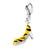 Click-on CZ Enamel Tiger High Heel Charm in Sterling Silver