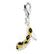 Click-on CZ Enamel Leopard High Heel Charm in Sterling Silver