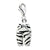 Amore La Vita Sterling Silver Click-on CZ Enamel Zebra Pants Charm hide-image