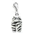Click-on CZ Enamel Zebra Pants Charm in Sterling Silver