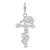 Amore La Vita Sterling Silver Click-on Cross W/ Climbing Rose Charm hide-image