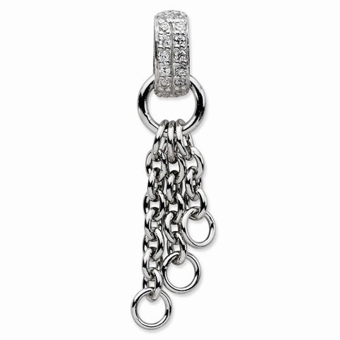 Amore La Vita Sterling Silver CZ Oval Shaped Charm