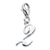 Number 2 Charm in Sterling Silver