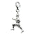 3-D Antiqued Football Player Charm in Sterling Silver