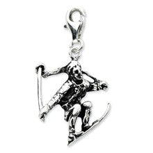 Amore La Vita Sterling Silver 3-D Antiqued Skier Charm hide-image