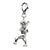 3-D Antiqued Baseball Player Charm in Sterling Silver