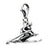 Amore La Vita Sterling Silver 3-D Antiqued Skier Charm hide-image