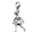 3-D Antiqued Tennis Player Charm in Sterling Silver