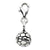 3-D Antiqued Soccer Ball Charm in Sterling Silver