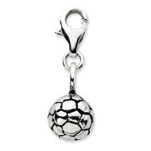 Amore La Vita Sterling Silver 3-D Antiqued Soccer Ball Charm hide-image