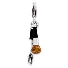 Amore La Vita Sterling Silver Enameled 3-D Blush Brush and Mascara Charm hide-image