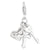 Heart Cross and Key Charm in Sterling Silver