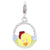 Enameled 3-D Baby Hen Basket Charm in Sterling Silver