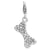 Enameled 3-D Dog Bone Charm in Sterling Silver