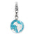 3-D Enameled World Globe Charm in Sterling Silver