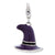 3-D Enameled Witch Hat Charm in Sterling Silver