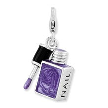 Amore La Vita Sterling Silver Enameled 3-D Nail Enamel Charm hide-image