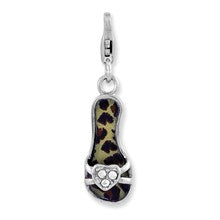 Amore La Vita Sterling Silver Enameled 3-D Leopard Sandal Charm hide-image
