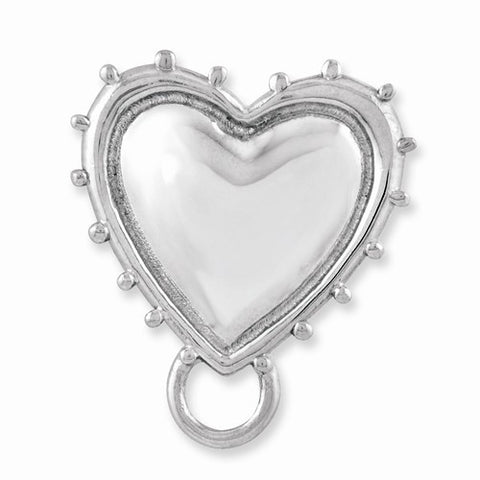 Amore La Vita Sterling Silver Rhodium-Plated Heart Charm