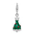 Rhodium-Plated 3-D Enameled Christmas Tree Charm in Sterling Silver