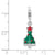 Rhodium-Plated 3-D Enameled Christmas Tree Charm in Sterling Silver