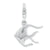Rhodium-Plated 3-D Angel Fish Charm in Sterling Silver