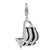 Amore La Vita Sterling Silver Black Enameled CZ Handbag Charm hide-image