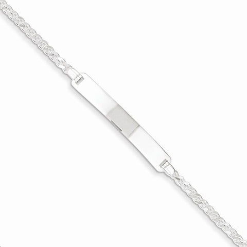 Sterling Silver Curb Link Id Bracelet