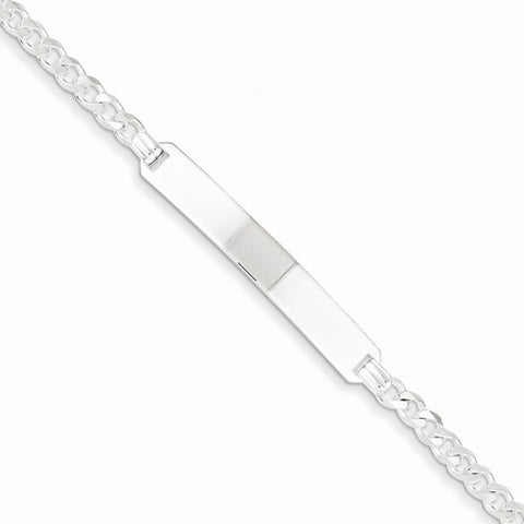 Sterling Silver Curb Link Id Bracelet