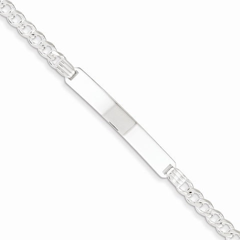 Sterling Silver Curb Link Id Bracelet