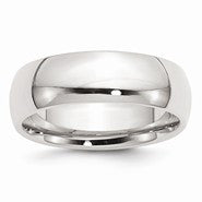 Sterling Silver 7mm Comfort Fit Wedding Band