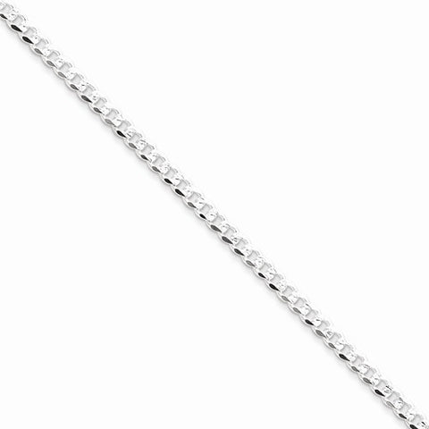 Sterling Silver Pave Curb Chain Bracelet