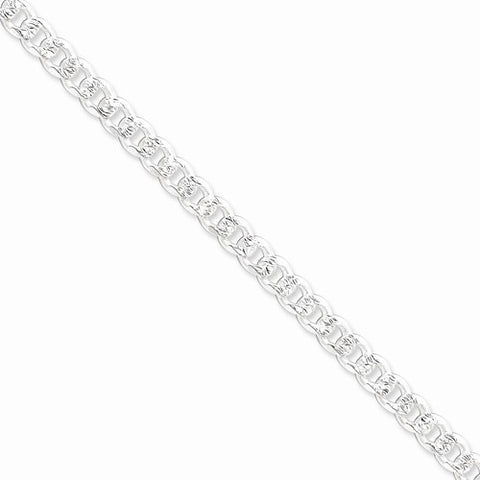 Sterling Silver Pave Curb Chain Bracelet