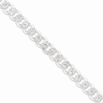 Sterling Silver Pave Curb Chain