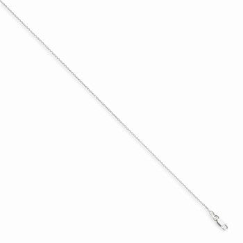 Amore La Vita Sterling Silver Rhodium-Plated 1.25mm w/2in ext Cable Chain