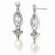 Sterling Silver CZ Freshwater Cultured Pearl Dangle Post Earrings