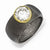 Sterling Silver Gold-Plated with Black Rhodium CZ Ring