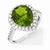 Sterling Silver Glass Simulated Emerald & CZ Ring