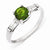 Sterling Silver Glass Simulated Emerald & CZ Ring