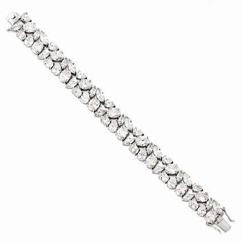 Sterling Silver Cz Fancy Bracelet
