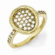 Sterling Silver Gold-Plated CZ Ring