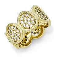 Sterling Silver Gold-Plated CZ Ring