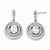 Sterling Silver Circle CZ Dangle Post Earrings