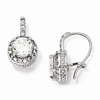 Sterling Silver CZ Kidney Wire Earrings