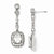 Sterling Silver Oval CZ Dangle Post Earrings