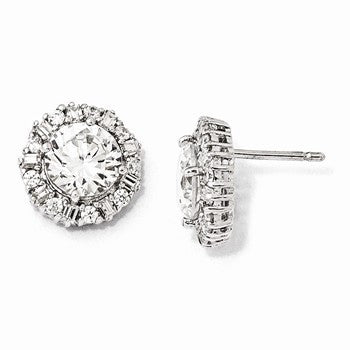 Sterling Silver CZ Post Earrings