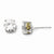 Sterling Silver Gold-plated 6.5mm X O CZ Post Earrings