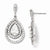 Sterling Silver Pear CZ Dangle Post Earrings