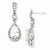 Sterling Silver Pear CZ Dangle Post Earrings