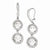 Sterling Silver Checker-cut CZ 2-stone Kidney Wire Earrings